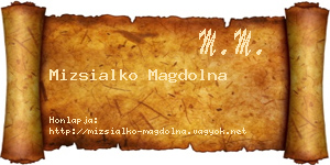 Mizsialko Magdolna névjegykártya